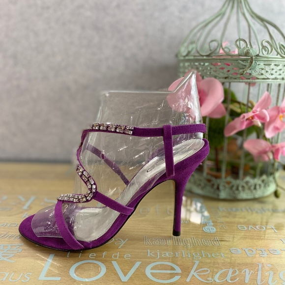 ALDO Glamorous Jeweled Suede Sandals 6 - Picture 2 of 9